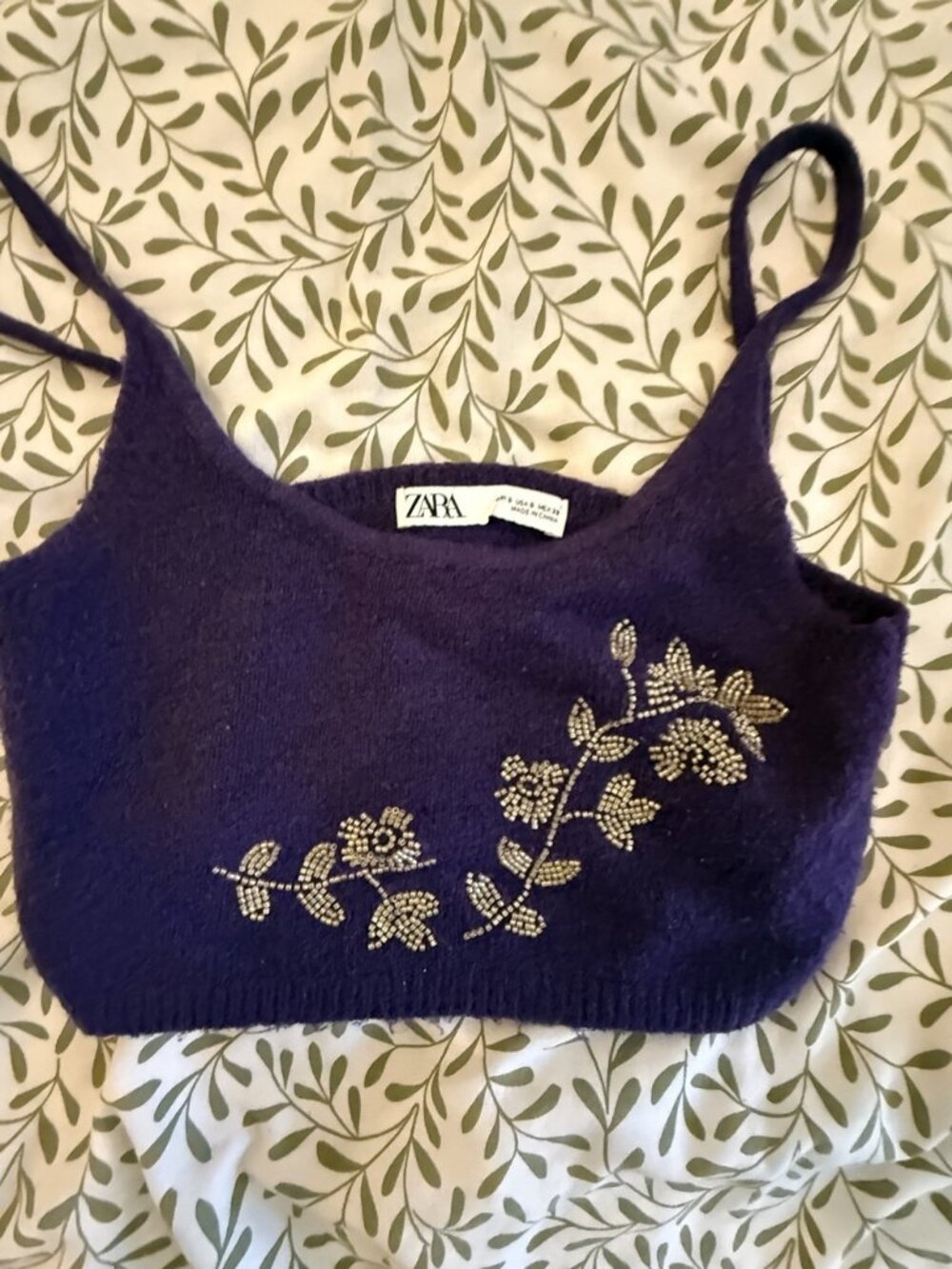 Zara Purple Beaded Camisole — S